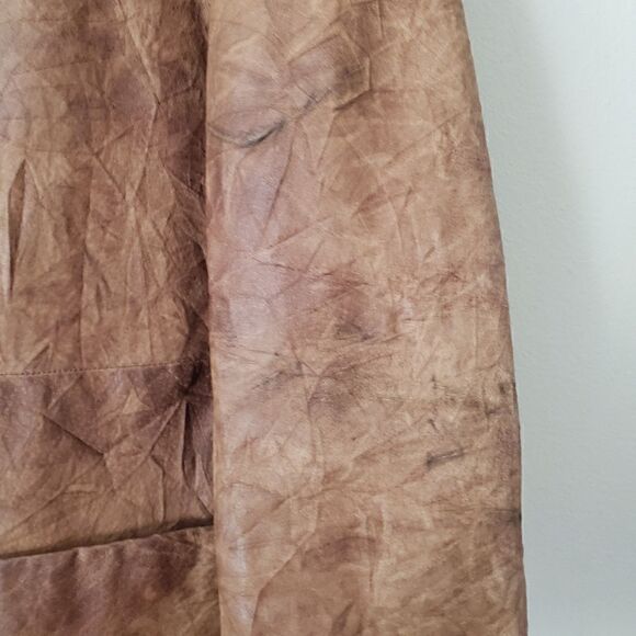 V.S.O.P COGNAC Mens Genuine Leather Jacket Size XS Distressed Brown Western - Picture 4 of 15
